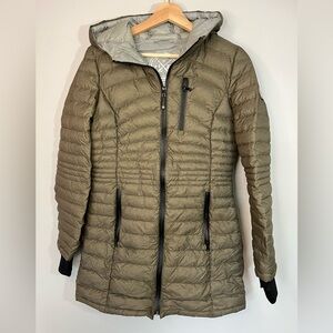 Halifax Women's Olive Hooded Puffer Packable Down Jacket  Winter Coat Small